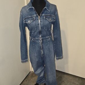 Good American Blue Denim Jumpsuit